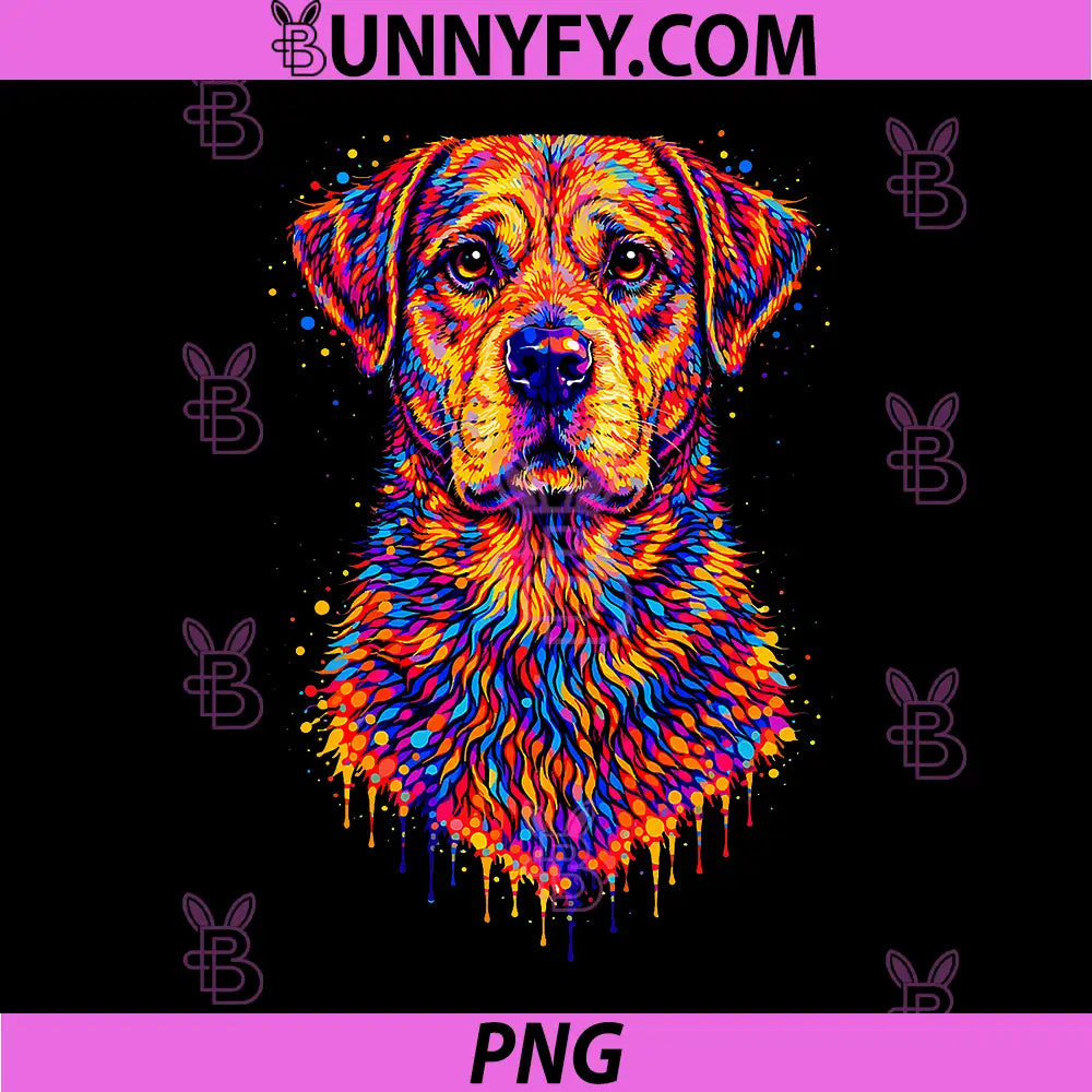 Colorful Boerboel Dog Portrait PNG, Rainbow Splash Pet Lover Art PNG