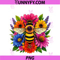 Colorful Bumblebee PNG, With Wildflowers Nature PNG