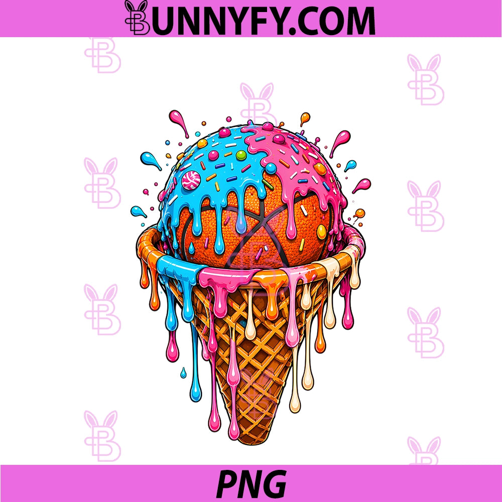 Colorful Dripping PNG, Basketball Ice Cream PNG