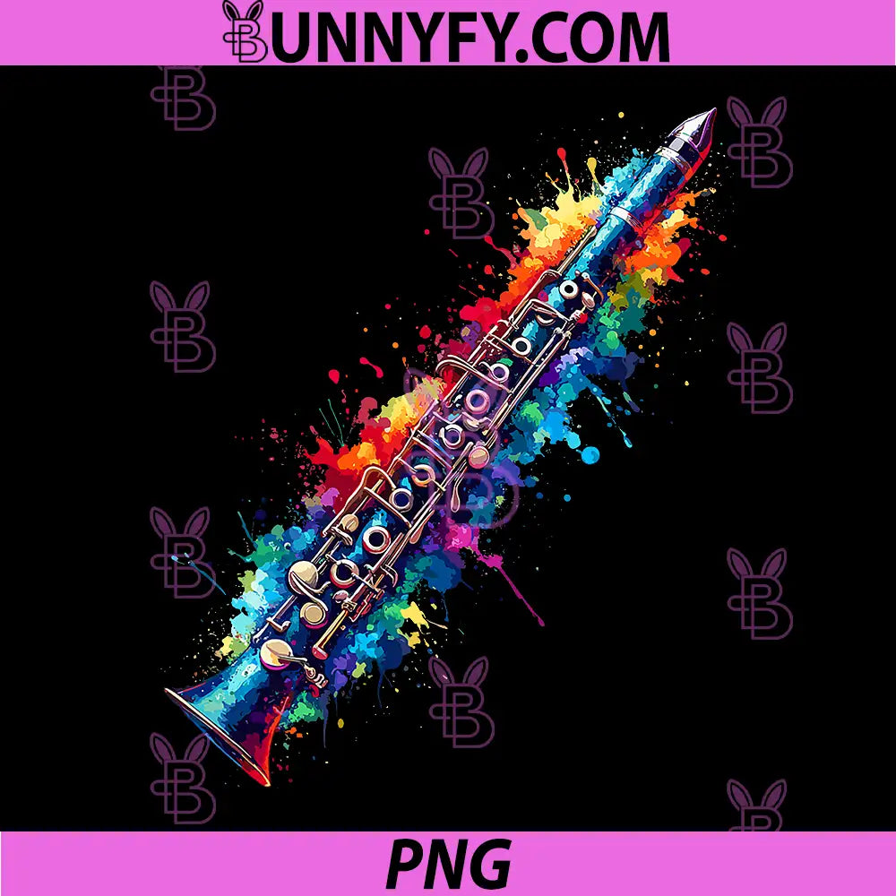 Colorful Splash Art PNG, Clarinet Instrument Clarinetist PNG