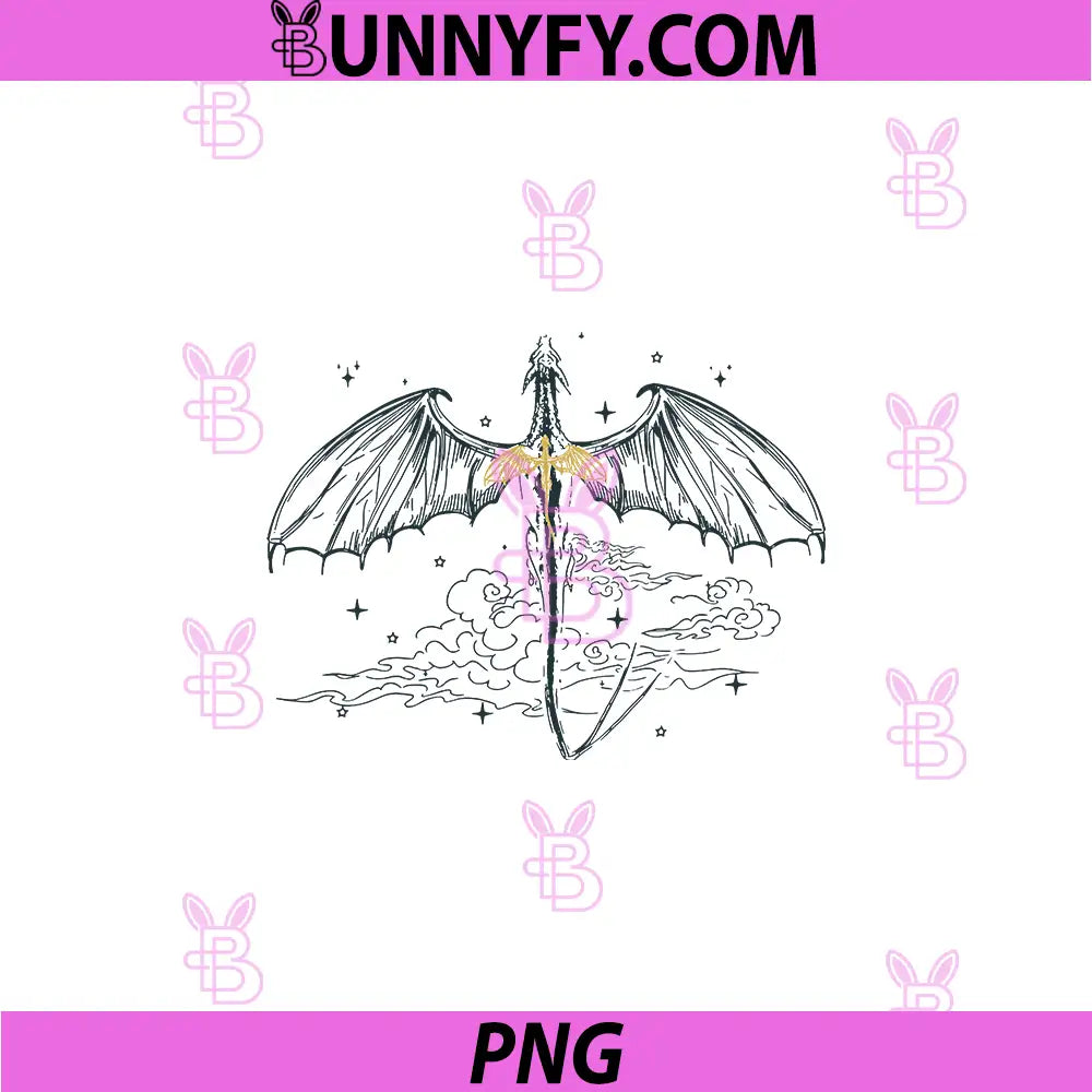 Minimalist Flying Dragon Line Art PNG, Fantasy Dragon Rider Wings PNG
