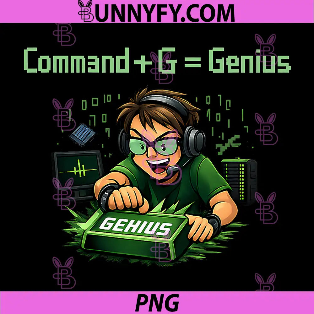 Command + G = Genius PNG, IT Reboot Humor Design PNG