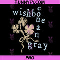 Wishbone Conan Gray Floral Design PNG, Vintage Flower Typography PNG