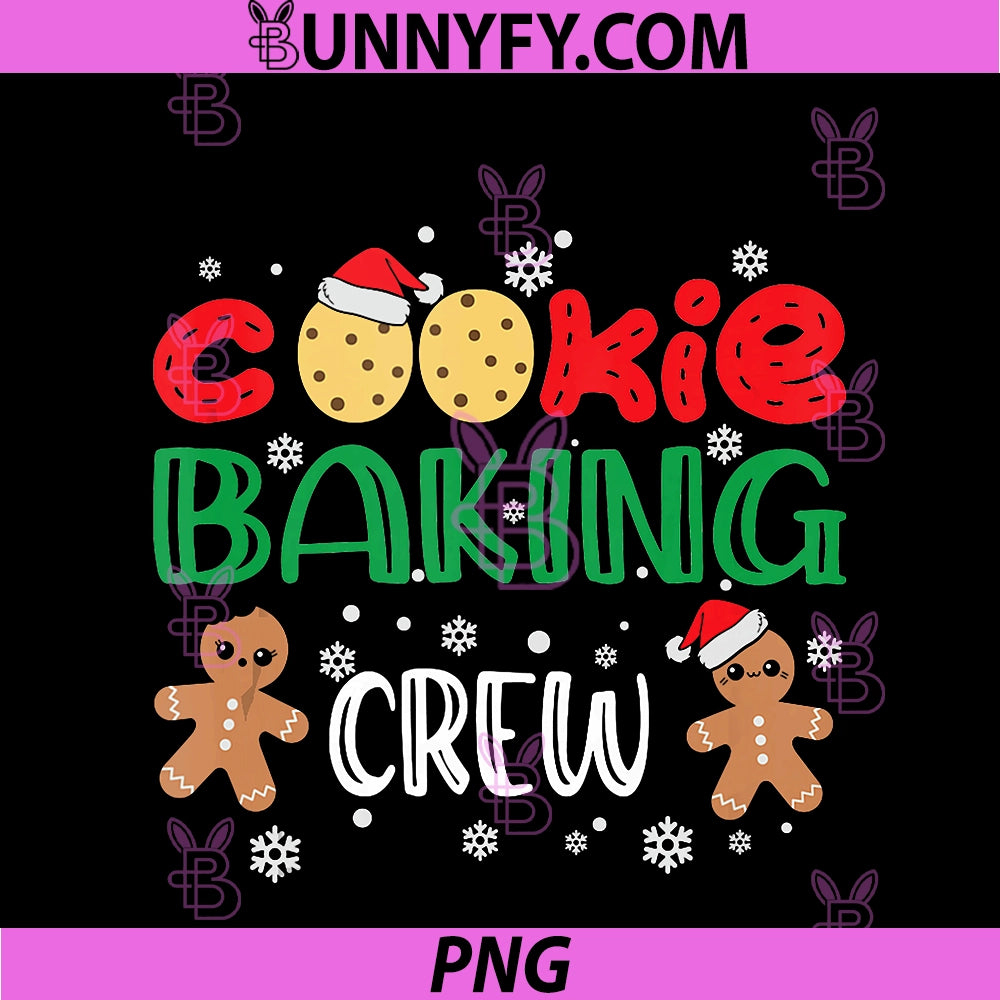 Cookie Baking Crew PNG, Gingerbread Men With Xmas Hats PNG