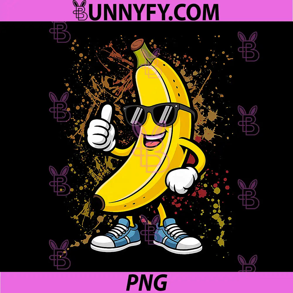 Cool Banana Wearing Sunglasses PNG, Funny Fruit Eyewear PNG