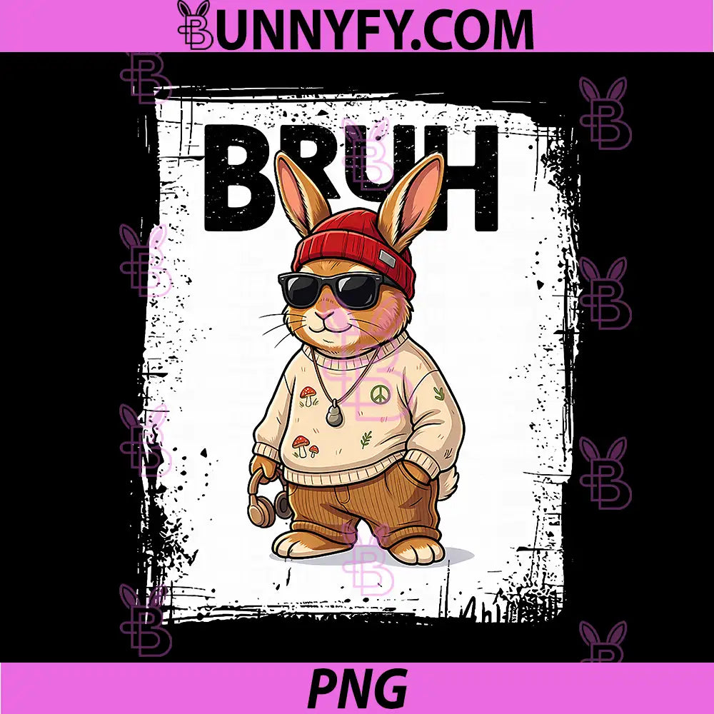 Cool Bruh Rabbit PNG, Funny Bunny Easter Day PNG