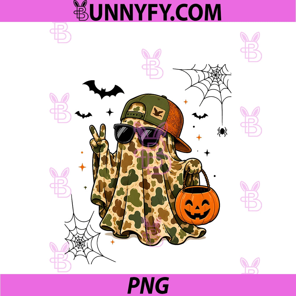 Cool Camo Ghost Sunglasses PNG, Pumpkin Trick Or Treat Halloween PNG