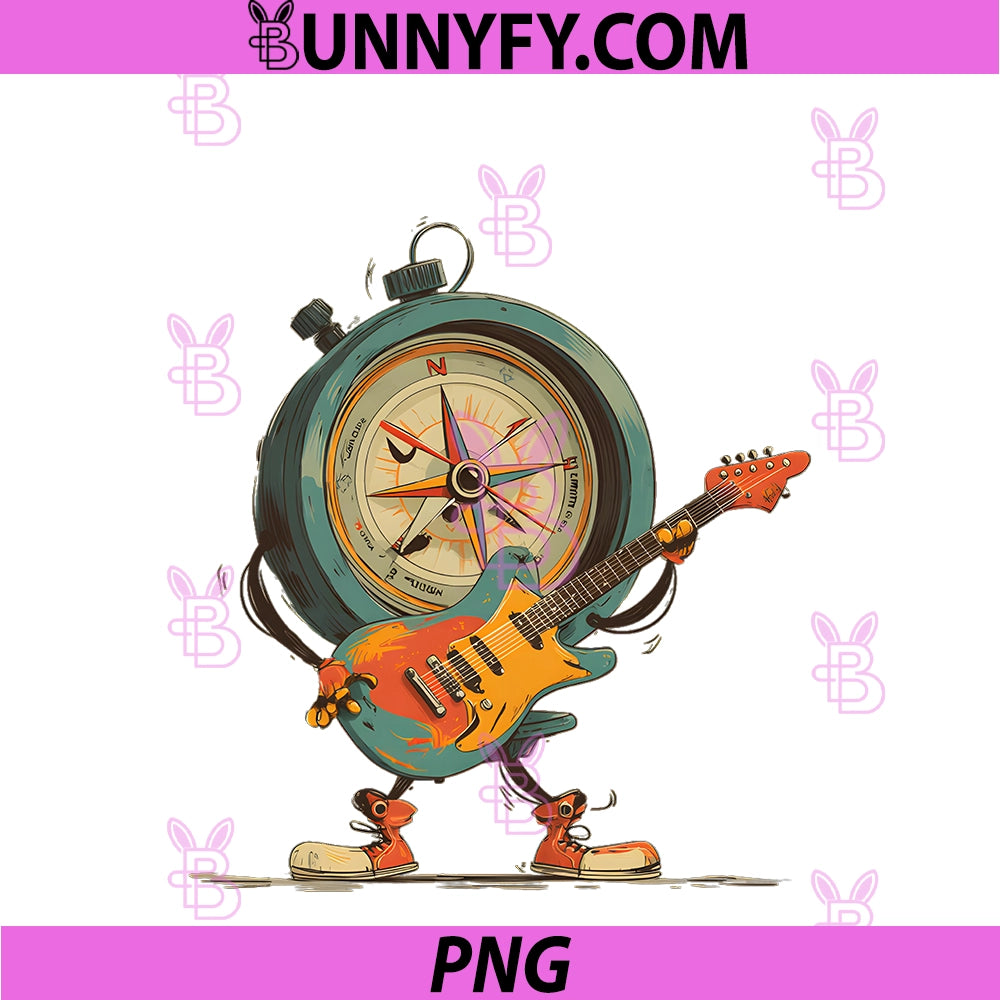 Cool Compass PNG, With Electric Guitar PNG