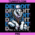 Detroit Lion Street Style PNG, Cool Lion Hip Hop Detroit PNG