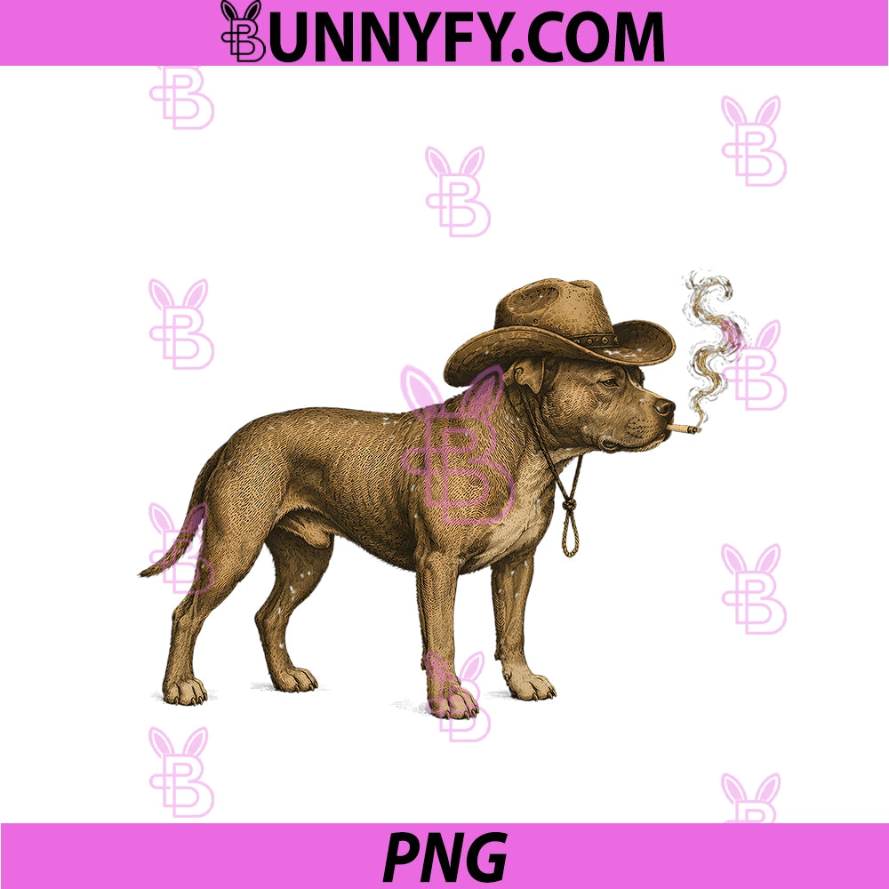 Cool Pitbull Smoking PNG, Outdoor Angler Men Women PNG