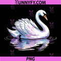 Cool Swan Art PNG, Waterfowl Animal Lover Swan PNG