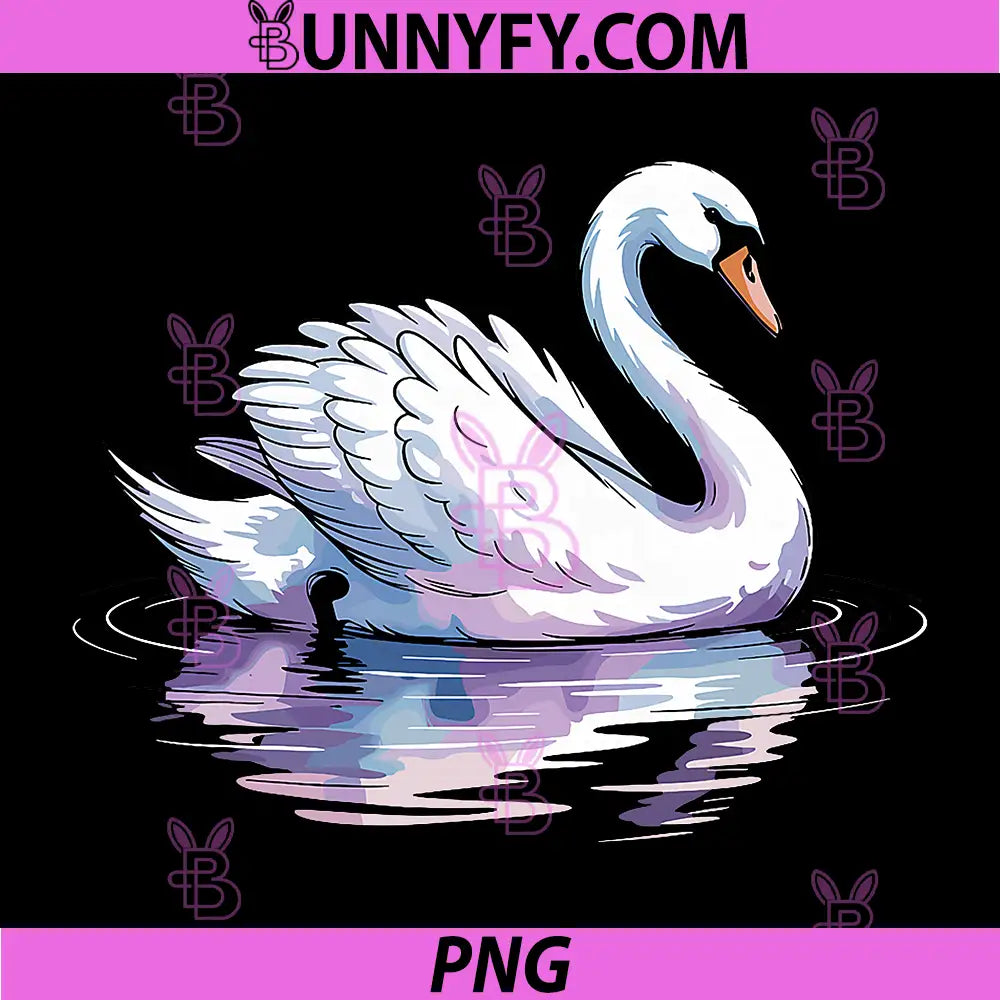 Cool Swan Art PNG, Waterfowl Animal Lover Swan PNG