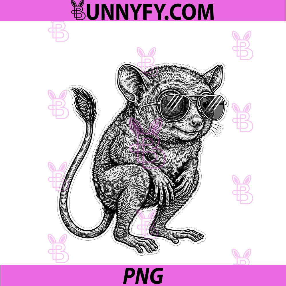 Cool Tarsier Wearing PNG, Sunglasses Drawing Art PNG