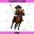 Cool Teddy Bear Playing Horse PNG, Polo Game Illustration Graphic PNG