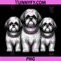 Cool Three Shih Tzu PNG, Dog Illustration PNG