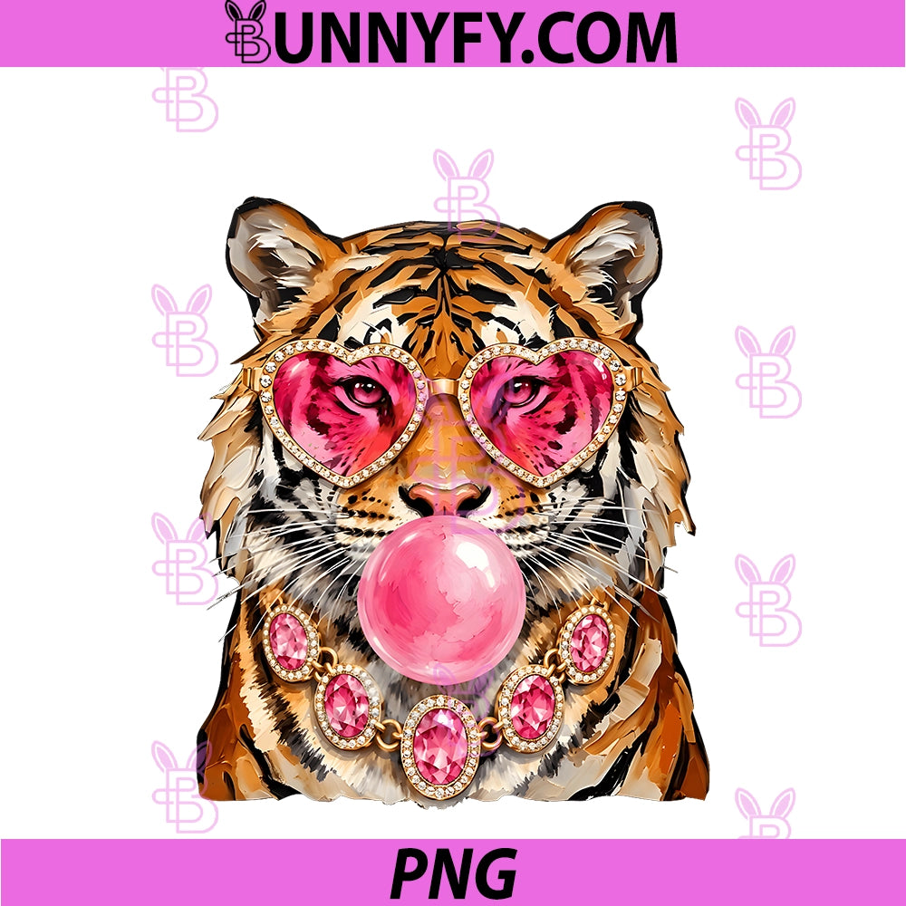 Cool Tiger Roar Leopard Sunglasses PNG, Funny Glam Tiger PNG