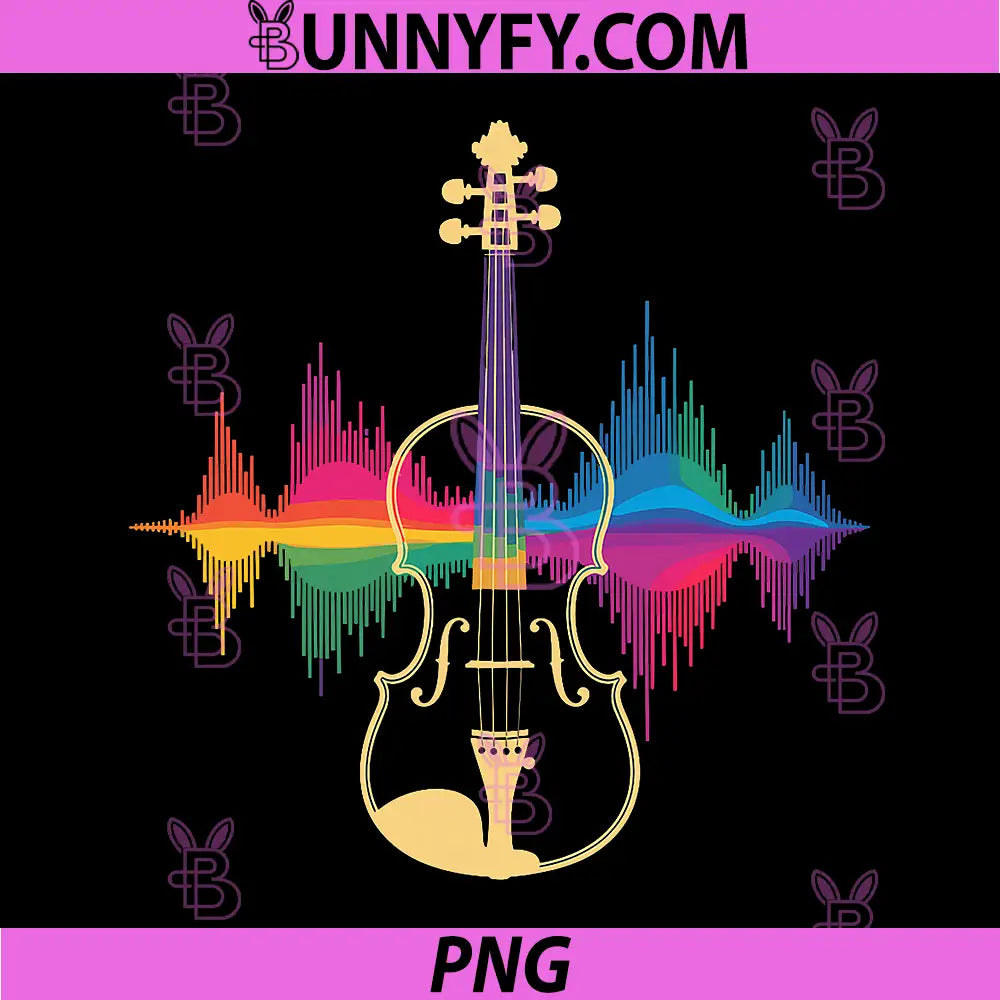 Colorful Violin Sound Wave Music Art PNG, Violin Player PNG