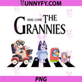 Here Come The Grannies Funny Cartoon PNG, Bluey Grannies Crossing Road PNG