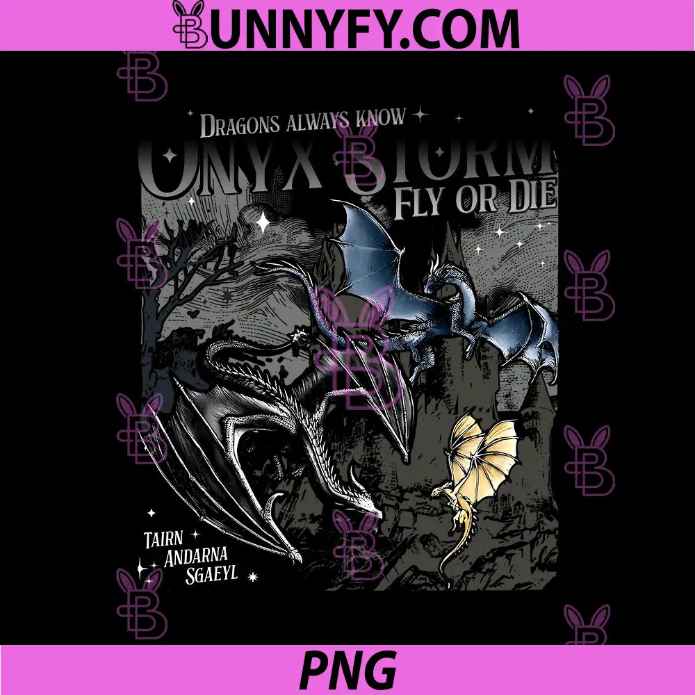 Onyx Storm Fly Or Die Dragon Art PNG, Tairn Andarna Sgaeyl PNG