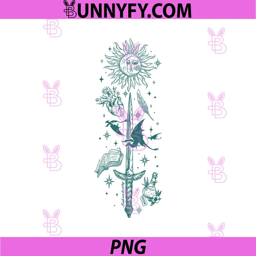 Fantasy Sword And Dragon Sigil PNG, Mystic Bookish Dagger Art PNG