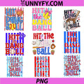 Coquette Bow Funny PNG, Game Day Softball Mama PNG, Hit The Dang Ball PNG Bundle