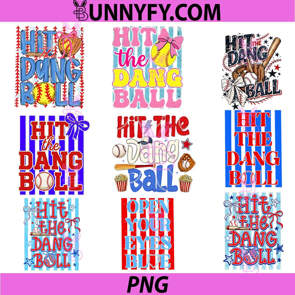 Coquette Bow Funny PNG, Game Day Softball Mama PNG, Hit The Dang Ball PNG Bundle