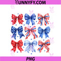Coquette Bow In Red White Blue PNG, Patriotic 4th Of July Girls PNG
