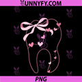 Coquette Bow Molar Dentist PNG, Dental Hygienist Valentine Day PNG