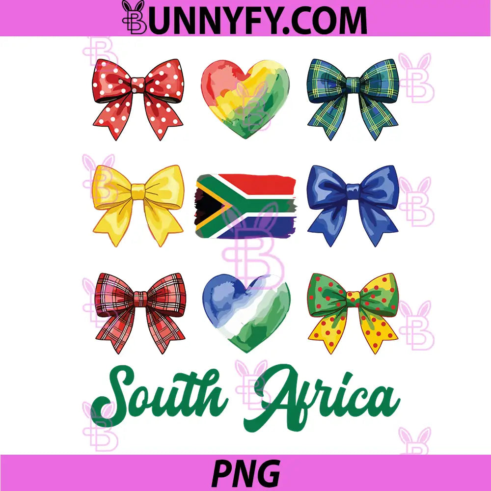 Coquette Bow South PNG, African Flag South Africa Cute PNG