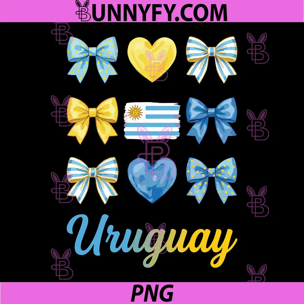 Coquette Bow Uruguayan PNG, Flag Uruguay Cute PNG