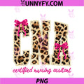 Coquette CNA Nurse PNG, Leopard Certified Nursing Assistant PNG
