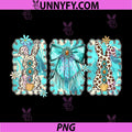 Coquette Cowhide Easter Bunny PNG, Turquoise Bow Wildflower PNG