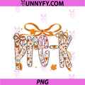 Coquette Pre-K Autumn Leaves PNG, Preschool Teacher Fall Floral PNG