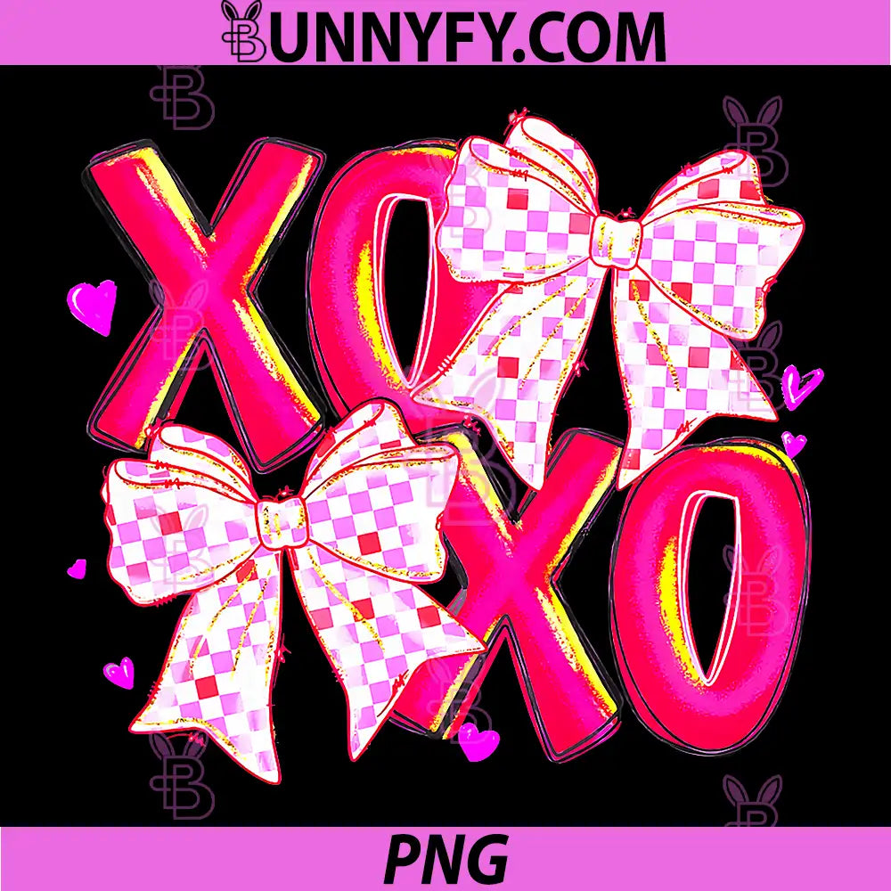 Coquette Valentine XOXO PNG, Funny Valentine Bow Hearts Lover PNG