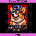 Corgi America 250th Funny PNG, Patriotic Dog USA Flag Dog Lovers PNG