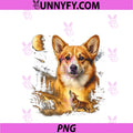 Corgi Howling At The Moon PNG, Vintage 90s Retro Style Graphic PNG