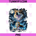 Corgi Howling PNG, At Moon PNG