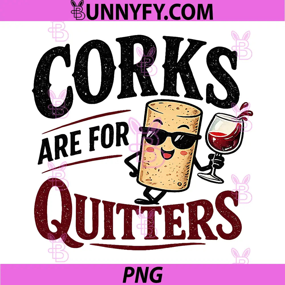 Corks are for Quitters Funny PNG, Cork Cartoon Wine Drinking PNG