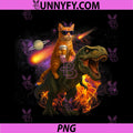 Cosmic Coffee Cat PNG, Funny Stargazing Feline with T-Rex & UFO PNG