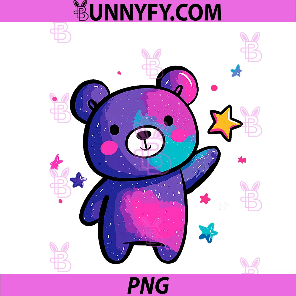 Cosmic Teddy Bear PNG, Reaching Stars PNG