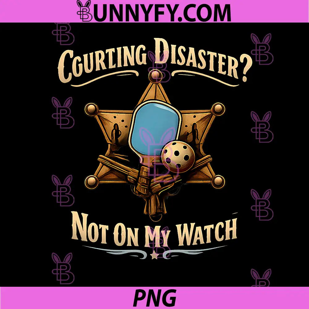 Courting Disaster Not On My Watch PNG, Pickleball Badge PNG