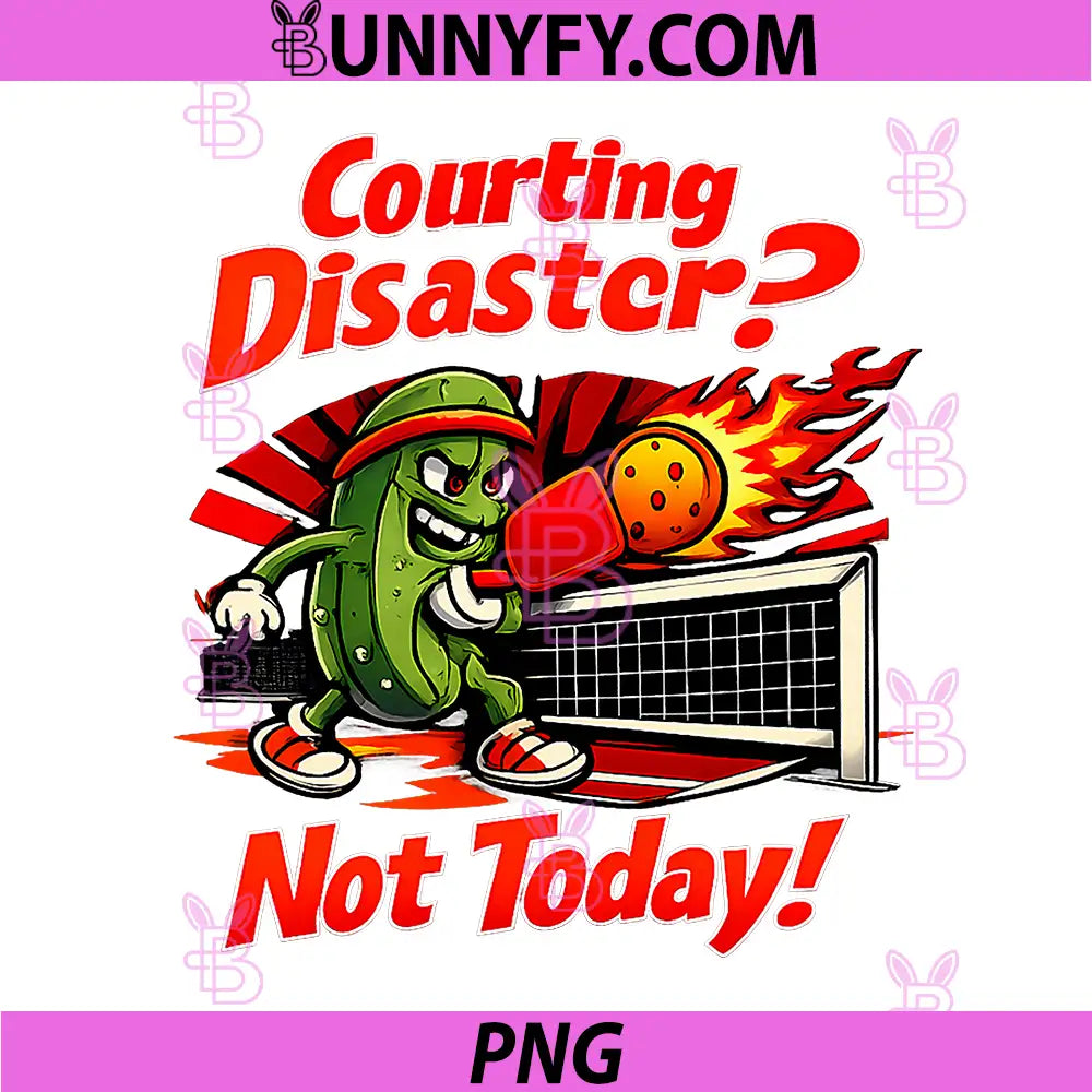 Courting Disaster Not Today PNG, Pickleball Retro Graphic PNG