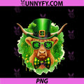 Cow Face Sunglasses Shamrocks Bow PNG, Tie Patrick's Day Farmer PNG