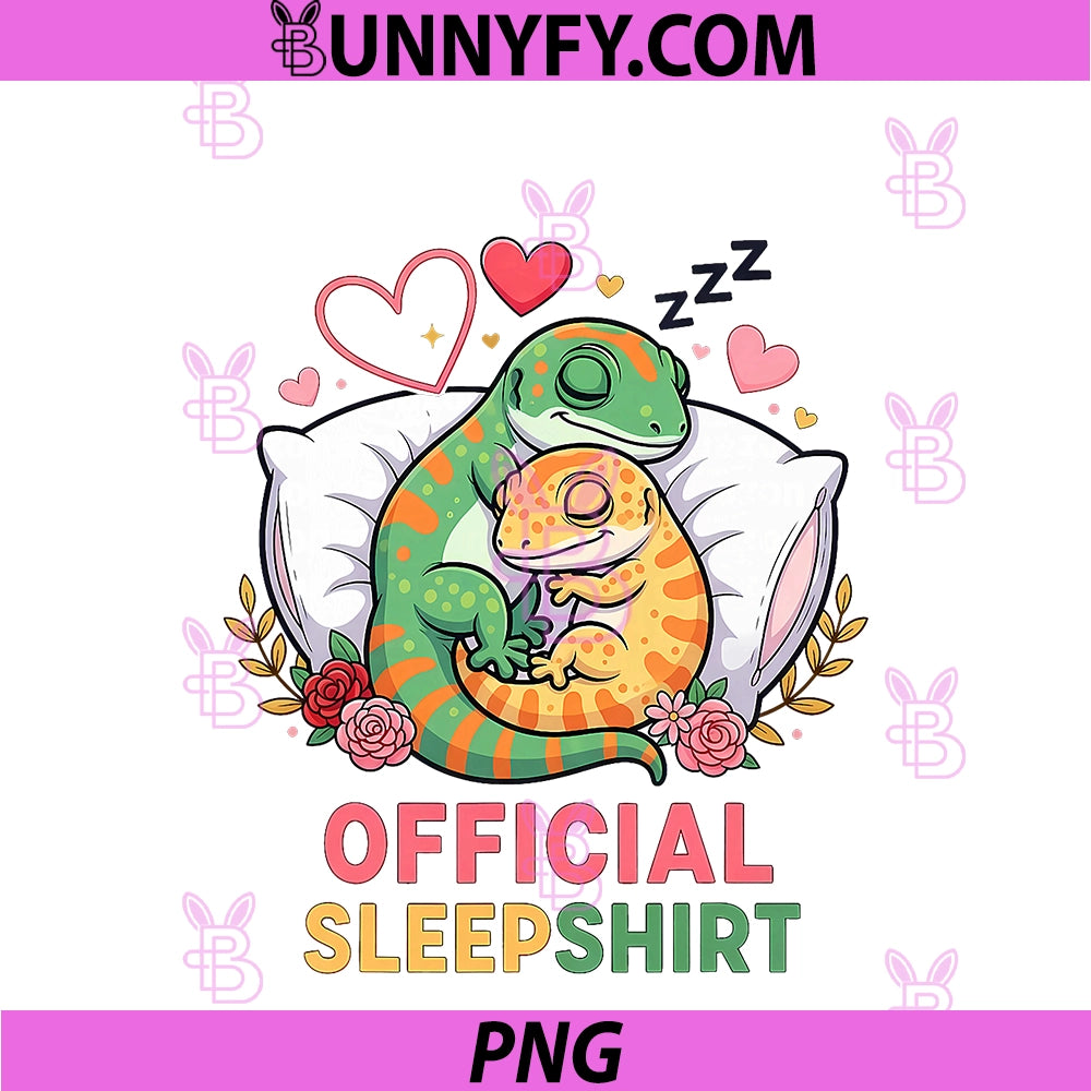 Cozy Sleepshirt Cute PNG, Leopard Gecko Couples Valentine's Day PNG