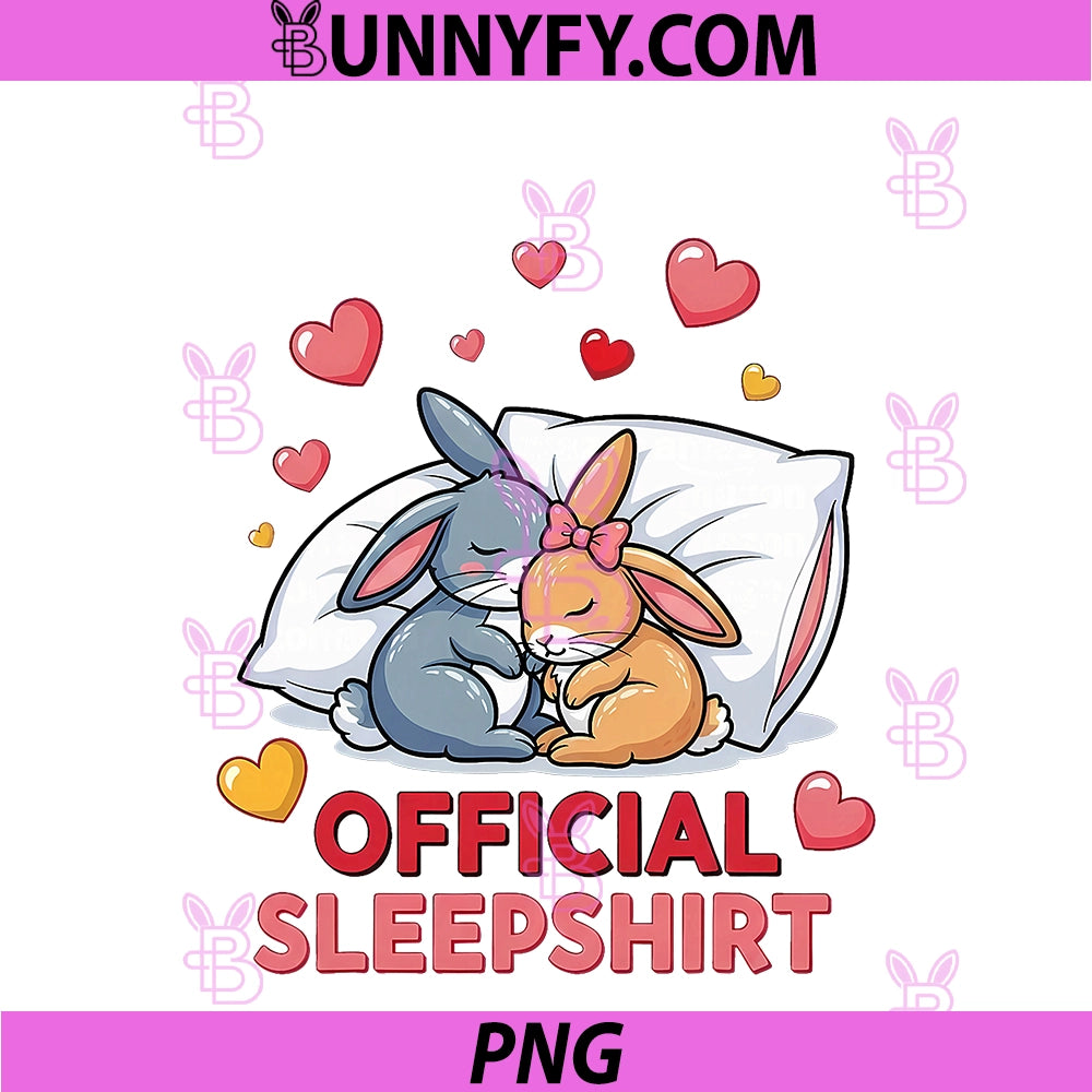 Cozy Sleepshirt Cute Rabbits PNG, Couples Valentine's Day PNG