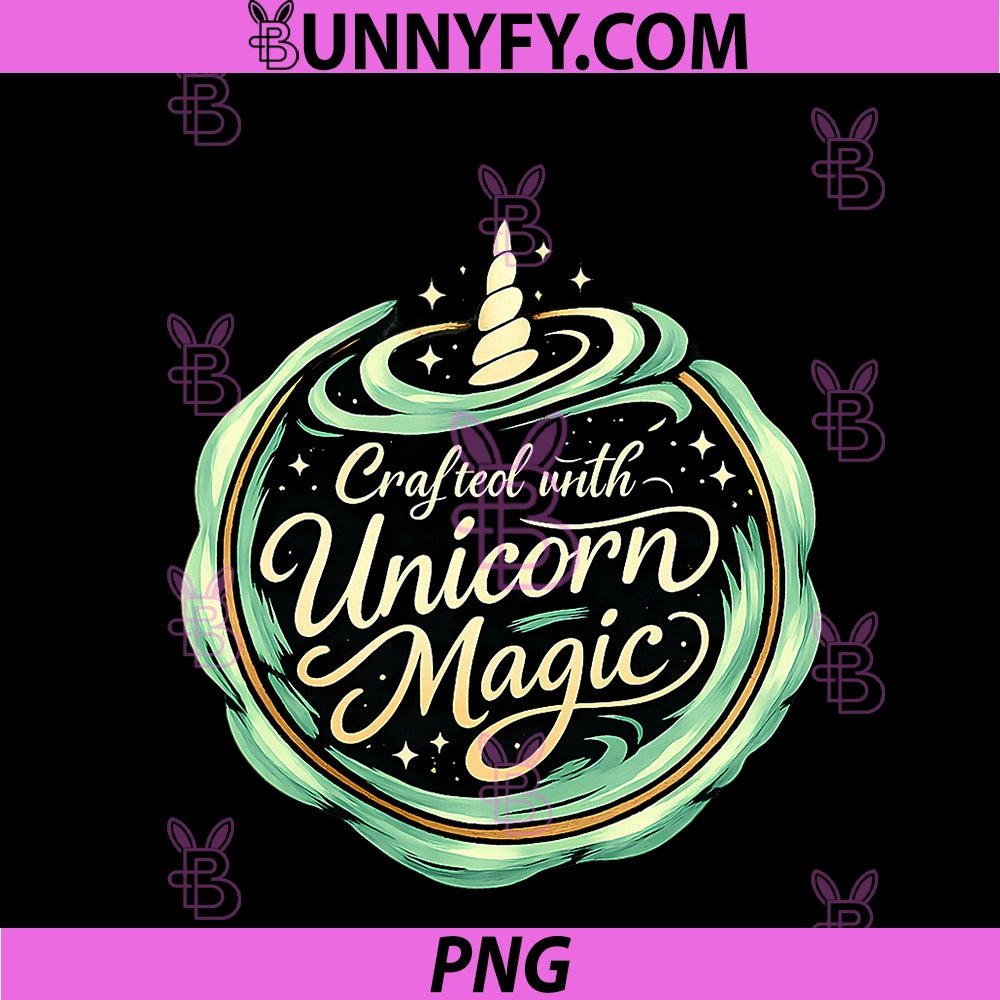 Crafted with Unicorn Magic PNG, Equestrian Seal Design PNG