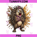 Crazy Screaming Hedgehog PNG, Funny Porcupine Cartoon PNG