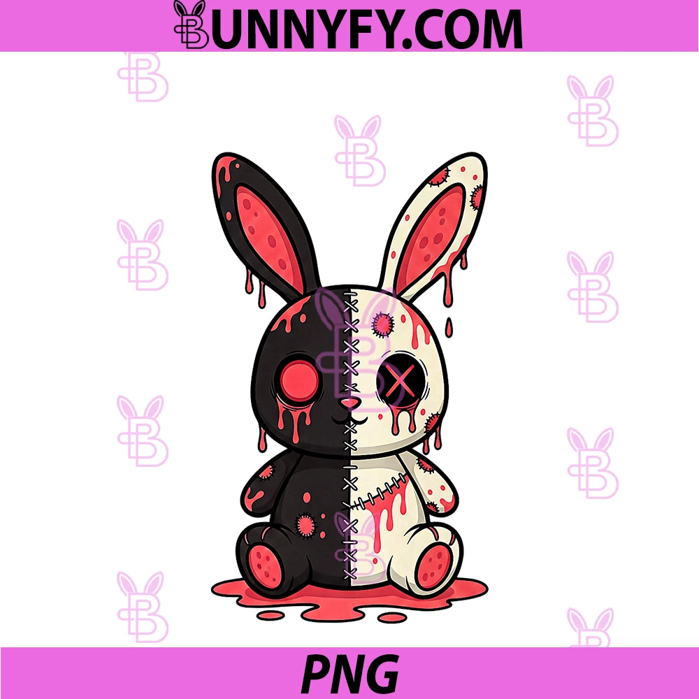 Creepy Horror PNG, Bunny Gothic Dark Aesthetic Doll Scarry Rabbit PNG
