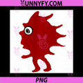 Red Ink Monster One Eye Cartoon PNG, Abstract Blob Creature Minimal Design PNG