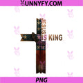 Cross Jesus Is King PNG, Inspirational Religious Bible Religious PNG
